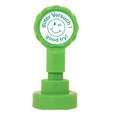 Image of Guter Versuch ! / Good Try German Teacher Stamp Green Ink. Refillable, Quality Xclamations Self Inking Stamp.
