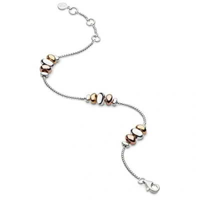 Image of Kit Heath Sterling Silver and Gold Plate Coast Tumble Golden Station Bracelet, 7.5&quot;