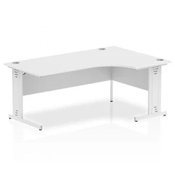 Image of Impulse 1800mm Right Crescent Desk White Top Cable Managed Leg