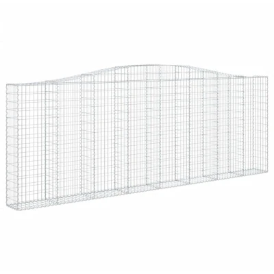 Image of vidaXL Arched Gabion Baskets 15 pcs 400x30x140/160 cm Galvanised Iron