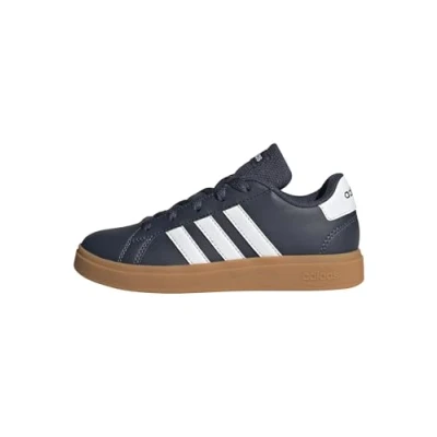 Image of adidas Grand Court Lifestyle Tennis Lace Up Shoes, Shadow Navy/FTWR white/GUM10, 3 UK Child