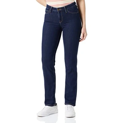 Image of Lee Women&#039;s Marion Straight Jeans, Solid Blue, 32W / 31L