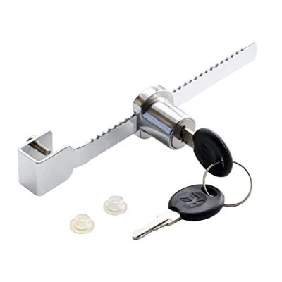 Image of Barabesty Display Case Lock Sliding Glass Door Ratchet Security Cabinet with 2 Keys