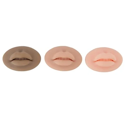 Image of 3D Lip Practice Skin,3pcs Tattoo Lips,Silicone Microblading Skin,Fake Skin Cosmetic for Artists, Beginners Makeup Lips Training