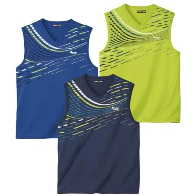 Image of ATLAS FOR Men Multipack of 3 Mens Vests Tank Top Active, Sports and Casual Vest Styles Small to Big Tall Tops Sizes UK S 4XL
