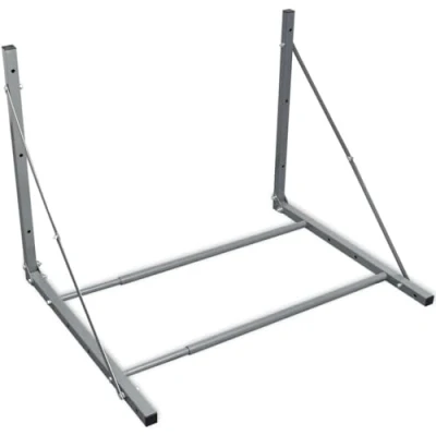 Image of vidaXL Foldable Tyre Rack Wall Mounted Silver Steel Adjustable Storage Solution for Seasonal, RV and ATV Tyres