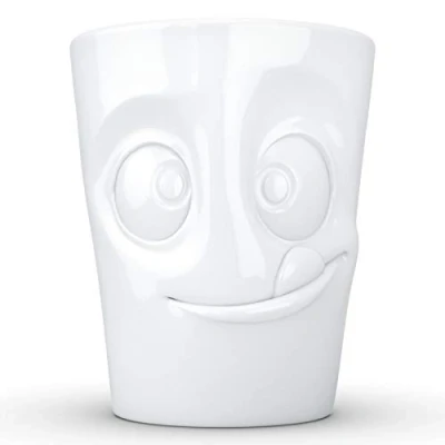 Image of FIFTYEIGHT PRODUCTS Mug with Handle Lecker (Porcelain, 350 ml, White, Made in Germany)