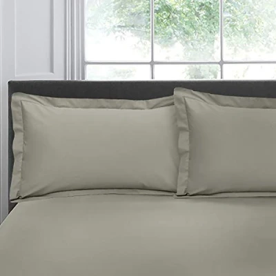 Image of Appletree Pair of Oxford Pillowcases, 100% Cotton Silver, 76 x 48cm