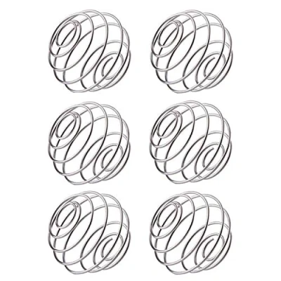 Image of Pack of 6 stainless steel protein shaker, blender mixing ball mixer sport fitness shaker bottle cup wire whisk.