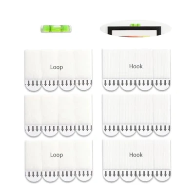 Image of 48 Pairs(96 Strips) Small Picture Hanging Strips Heavy Duty,Hook and Loop Tape, Decorate Damage Free Perfect for Wall Art Frames, Posters