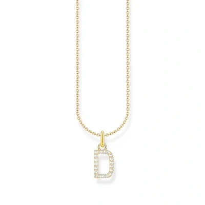 Image of THOMAS SABO Letter D Necklace 925 Sterling Silver with Zirconia KE2243 051 14
