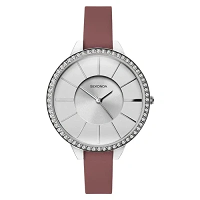 Image of Sekonda Ladies Editions Watch with Silver Glitter Dial and Pink Strap 40006