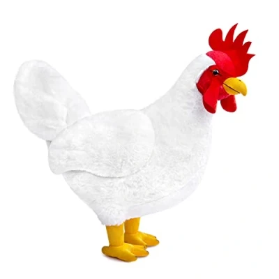 Image of lilizzhoumax Simulation Chicken Plush Toy 40cm/15, Realistic Stuffed Animal Fluffy Chicken, Cute Super Soft Poultry Home Decoration Toys, Gift for Kids
