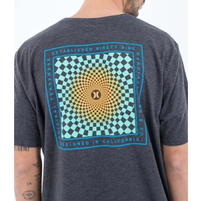 Image of Hurley T Shirt Short Sleeve Men Everyday Checked Out Black Heather
