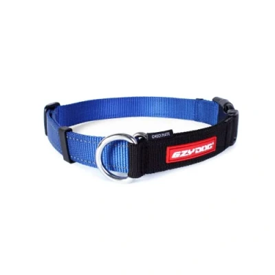Image of EZYDOG Checkmate Dog Collar Small, Medium, Large Dogs, Reflective Collar, Supreme Comfort, Soft Neoprene Material, Strong Nylon (Blue)