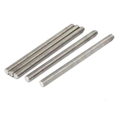 Image of Sourcingmap M8 x 130mm 304 Stainless Steel Fully Threaded Rods Fasteners Silver Tone 5 Pcs