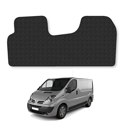 Image of Rubber Floor Mats for the Nissan Primastar (2001 2014) UK Models Custom Van Accessory Tailored fit Heavy Duty, Waterproof &amp; Anti Slip Work with Clips