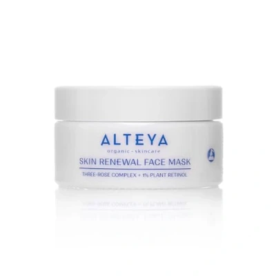 Image of Alteya Organic Rose Hydrobiome skin Renewal Face Mask 50ml NaTrue Certified with Three Complex and Plant Retinol Evens out tone provides long lasting hydration