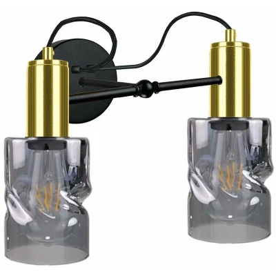 Image of Inger Wall Lamp Black, Gold, 25cm, 2x E27