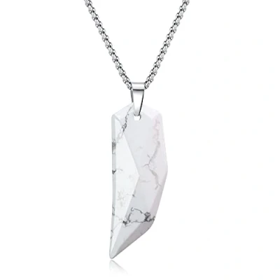 Image of COAI Wolf Tooth Howlite Stone Pendant Necklace for Men Women