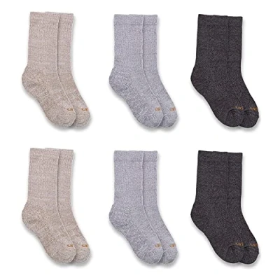 Image of Carhartt Kids&#039; Lightweight Crew Sock 6 Pack, Assorted 1 Multi, Medium