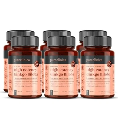 Image of Pureclinica High Potency Ginkgo Biloba 30,000mg (6 bottles of 90 ). 18 months supply