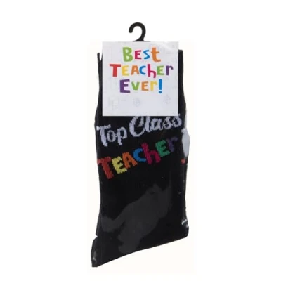 Image of VFM Best Teacher Socks 7 11 School End of Year Gift Novelty Great for Educator on Special Occasions