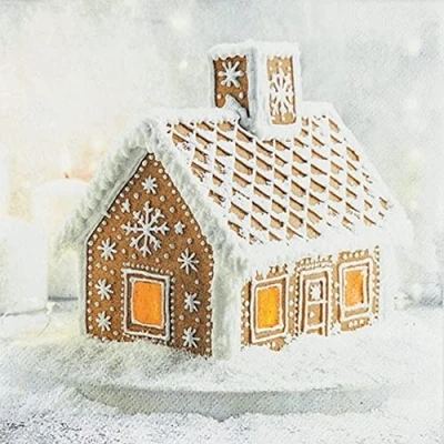 Image of 20 Napkins Gingerbread House Winter Christmas Table Decoration Decoupage Napkin Technology 33 x cm