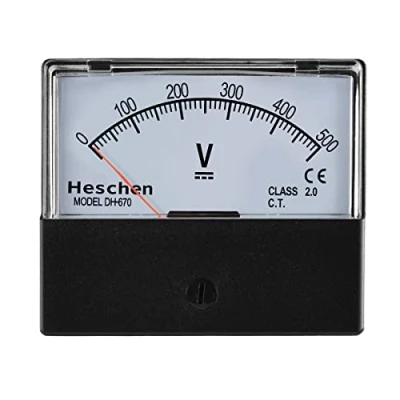 Image of Heschen ELECTRIC_CIRCUIT_TESTING_DEVICE DH 670 Voltmeter, DC 0 500V, Class 2.0, Style, 70x60mm Panel Size