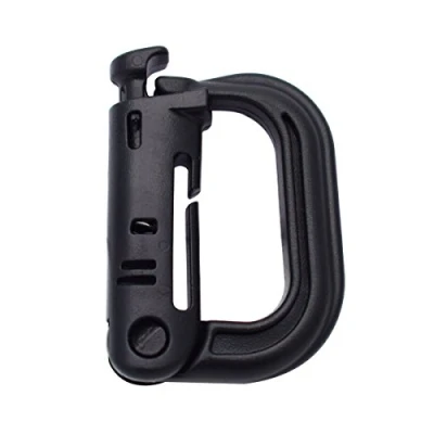 Image of Multipurpose Tactical D Ring Grimloc Locking Clip Hanging Hook Buckle Pack of 5 for Molle Webbing