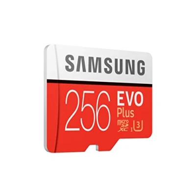 Image of Samsung EVO Plus 256 GB microSDXC UHS I U3 100 MB/s Full HD &amp; 4K UHD Memory Card with Adapter (MB MC256GA) Red/White