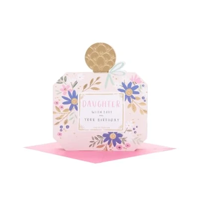 Image of UK Greetings Birthday Card for Daughter Perfume Bottle Shaped Design