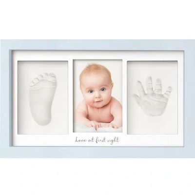 Image of Baby Hand and Footprint Kit Kit, Newborn Keepsake Frame, Handprint Personalized Gifts, Nursery Decor, Shower Gifts for Girls Boys(Mist Blue)