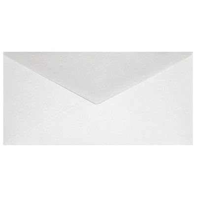 Image of Netuno 25 Long White Pearlescent envelopes DIN DL 110x220mm 8.66x4.33 inches 120gsm Aster Metallic gummed Pointed Flap no Window for Wedding Invitations Greeting Cards Christmas brochures RSVP