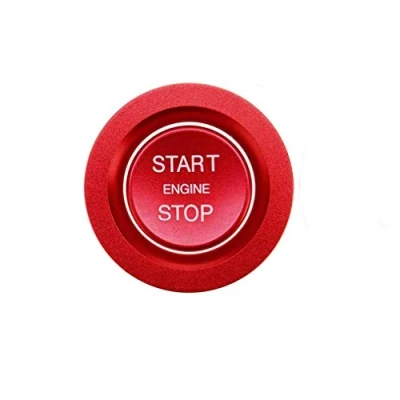 Image of AAlamor MOMOALA Car Start Button Carbon Engine Switch Cover Interior Moulding compatible with Land Rover Discovery Sport 2015 2018 Red