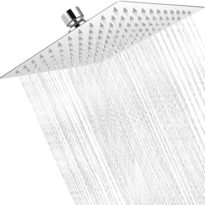 Image of Square Shower Head, 12 Inch 360 Adjustable Angle High Pressure Universal Rainfall Head for Bathroom, Replacement Rain Bathroom