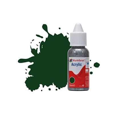 Image of Humbrol Model Paint DB0003 No 3 Brunswick Green Gloss (14ml), Acrylic Paints for Models, Plastic, Metal, Wood, Glass, Ceramics and More, Touch Up Hobby Bottle Craft Kits