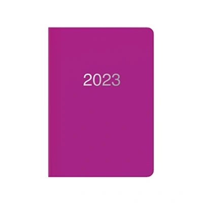 Image of Letts of London Dazzle A5 week to view 2023 diary purple, 23 081686