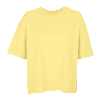 Image of SOLS Womens/Ladies Boxy Organic Oversized T Shirt (Light Yellow) Size Small