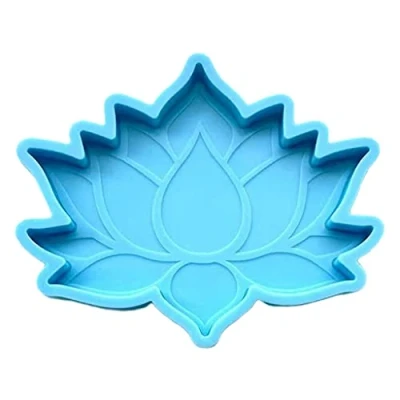 Image of Lodoot diy glue lotus coaster Silicone Mold Decor Flower Epoxy Resin Cup Mat Mould