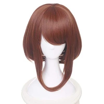 Image of HIROAKIYA Uravity Ochako Uraraka Wig, MHA My Hero Academia Cosplay Wig with Cap