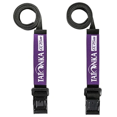 Image of Tatonka Easy Strap Packing 18 mm / 0.75 m (Pack of 2) Two Tie Down Straps with Metal Clasp 1.8 cm Wide and 75 Long for Volume Adjustment or Attaching Equipment