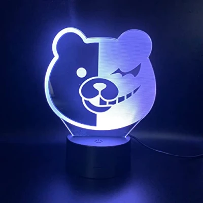 Image of Wolostore Monokuma LED Video Game Lamp Colour Changing USB Night Light and Decoration Aid Sleep Gift