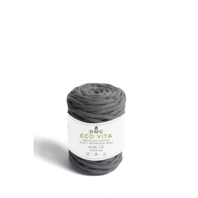 Image of DMC Eco Vita 12, Crochet Knitting Macrame Yarn, Dark Grey (12), 250g