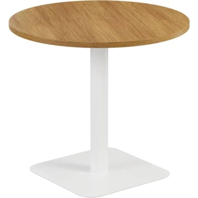Image of Vivace 800mm Mid Table Grey Oak Top and White Legs Ref CH2694WHGO