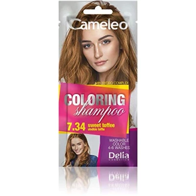 Image of Cameleo Coloring Shampoo Sweet Toffee Quick and Easy Color Refreshing Washable Tone In 40ml