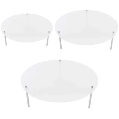 Image of Fudeshe 3 Tier Round Tempered Glass Display Stand,Round Food Stand,Acrylic Cake Stand for Cupcake Dessert Pizza