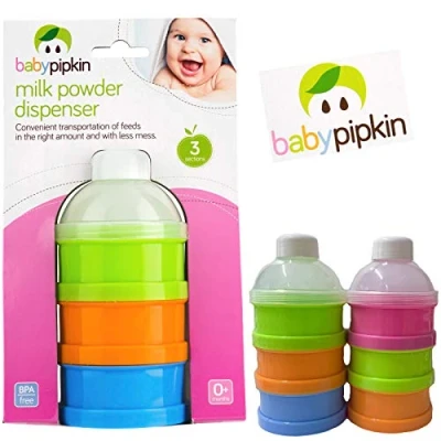 Image of Milk powder dispenser 3 Storage BPA Free 0+ Month Snack Pot Container of Baby