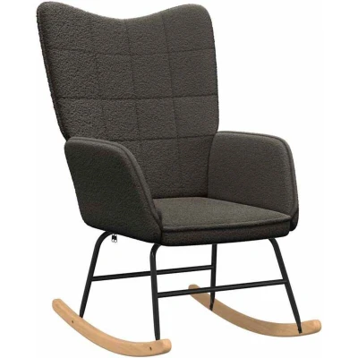 Image of vidaXL Relaxing Chair Dark Grey Curly Wool like Fabric