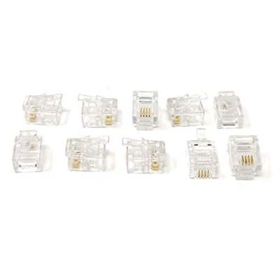 Image of Maincore (10 pack RJ11 6P4C Crimps Ends Plugs for Crimping ADSL Cables/Modular Connectors / 4 Wires